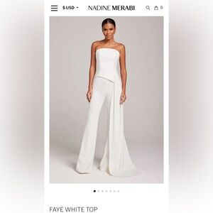 Women’s Nadine Merabi Faye White Top & Charlotte White Pants Size Medium